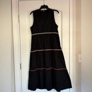 Madewell Black Sleeveless Dress with Colorful Trim